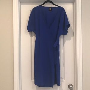 Blue wrap dress